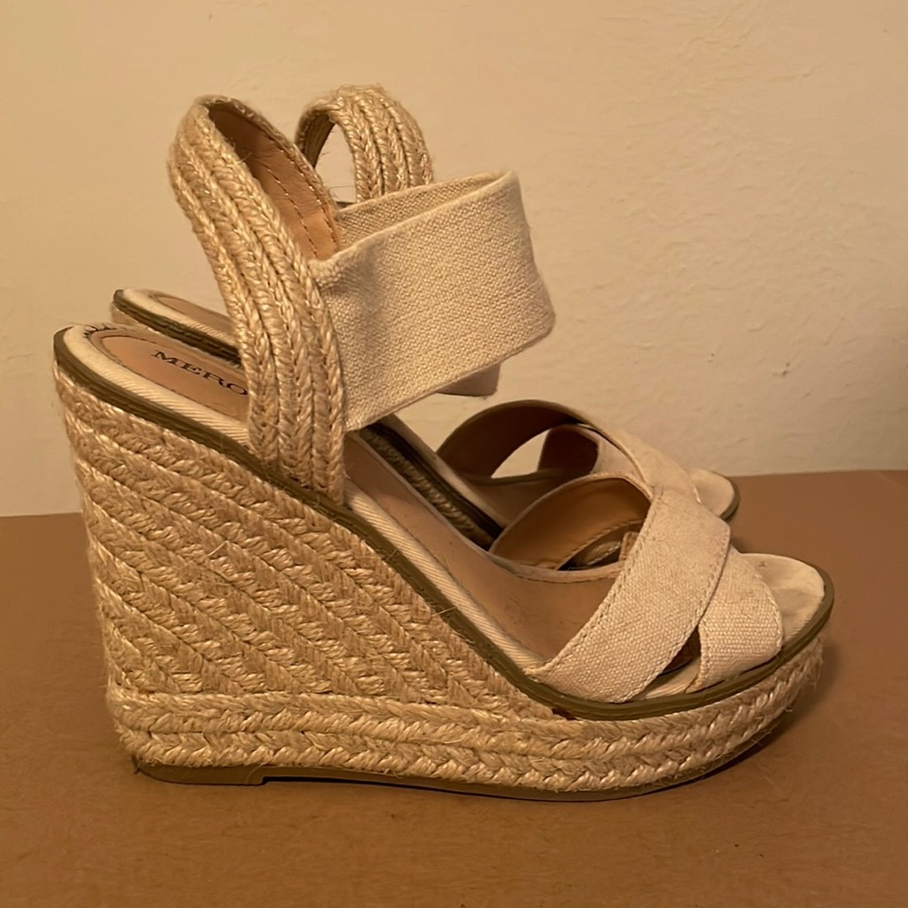 Espadrille Creme Wedges